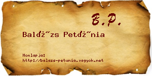 Balázs Petúnia névjegykártya